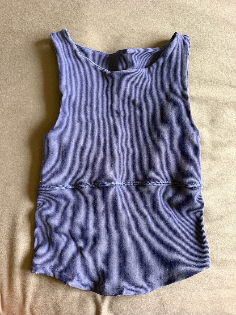 {FREE PEOPLE MOVEMENT} navy form fitted open back ribbed tank XS/S